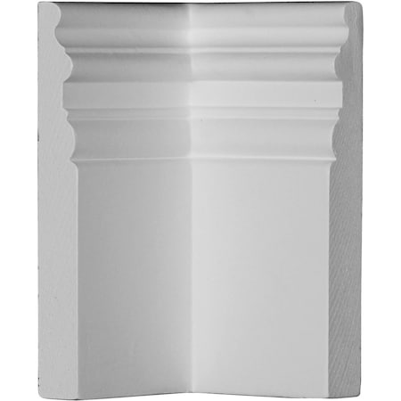 Ekena Millwork 7 3/8"H x 4 3/8"P Hillsborough Baseboard Moulding Inside Corner BBD07X04HI